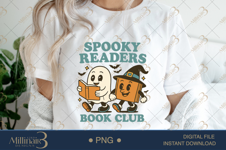 Spooky Readers Book Club PNG | Halloween Bookish Clipart