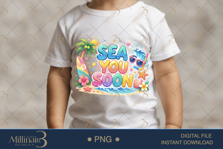 Sea You Soon PNG Summer Beach Design, Tropical Shirt Graphic