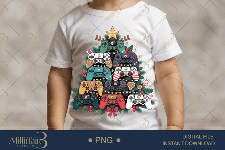 Christmas Gaming Controller Tree PNG | Funny Gamer Christmas