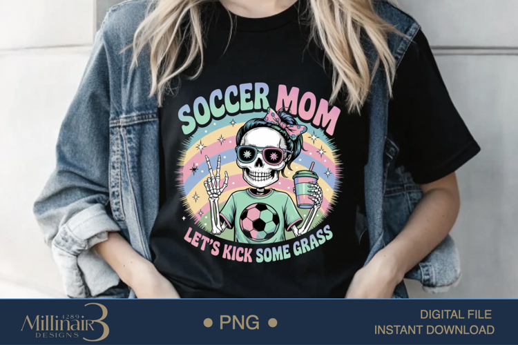 Senior Skeleton Soccer Mom PNG example image 1