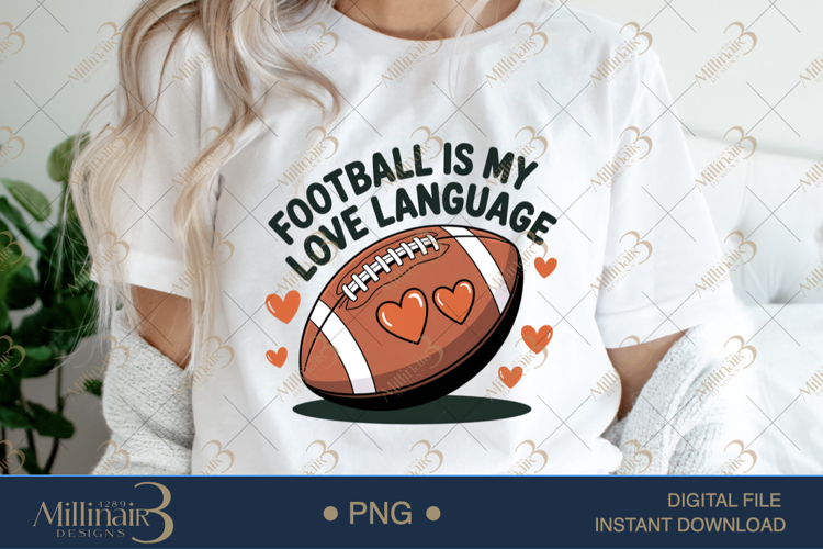 Football Is My Love Language PNG | Cute Football Clipart for
