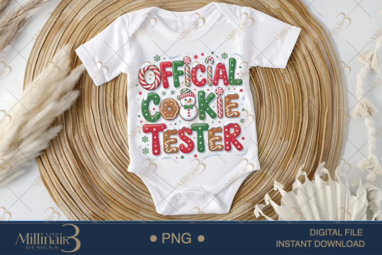 Official Cookie Tester PNG | Funny Christmas Clipart for Bak