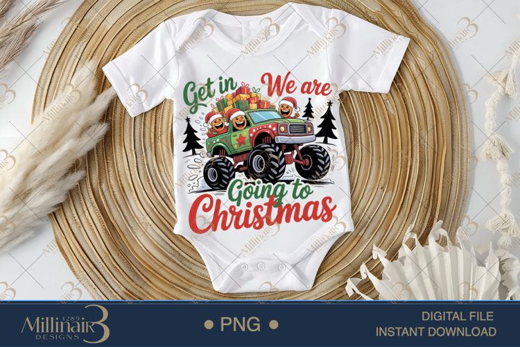 Monster Truck Christmas PNG | Funny Holiday Clipart with Gin