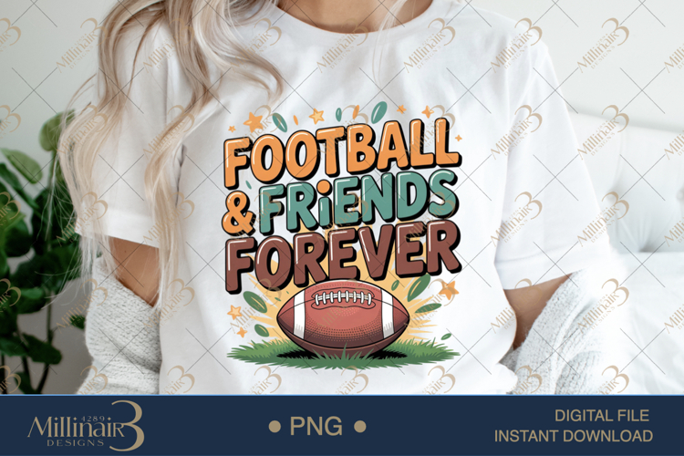 Football and Friends Forever PNG | Cute Fall Clipart for Sub