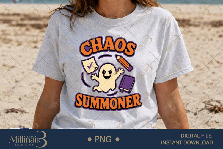Chaos Summoner PNG, Funny Chaos Quote Design, Sarcastic Subl example image 1