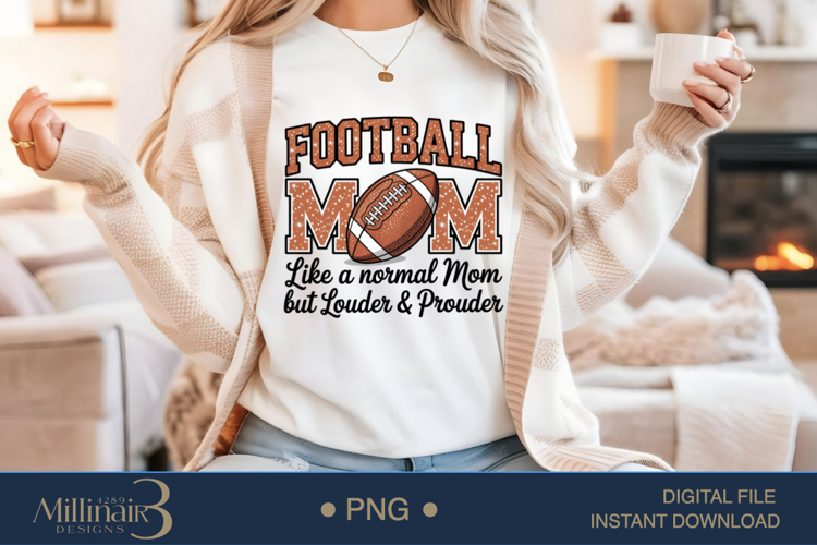 Football Mom PNG Game Day Sublimation Design example image 1
