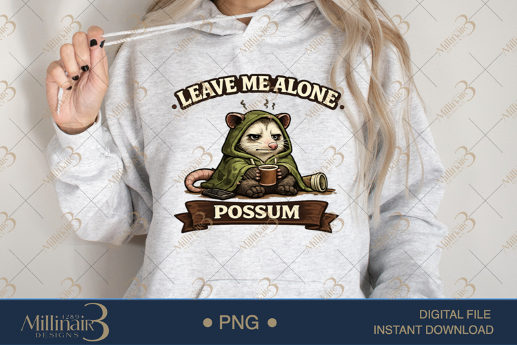Leave Me Alone Possum PNG, Funny Introvert Possum Sublimatio