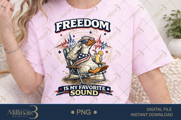 reedom Is My Favorite Sound PNG, Funny Patriotic Goose Subli