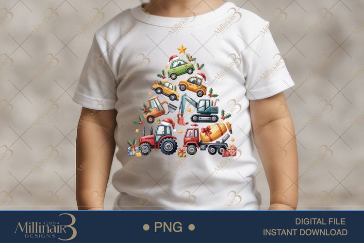 Christmas Tree Construction Trucks PNG | Cute Cars Christmas