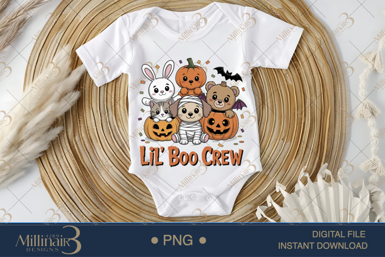 Lil Boo Crew PNG |Cute Halloween Group Design for Kids