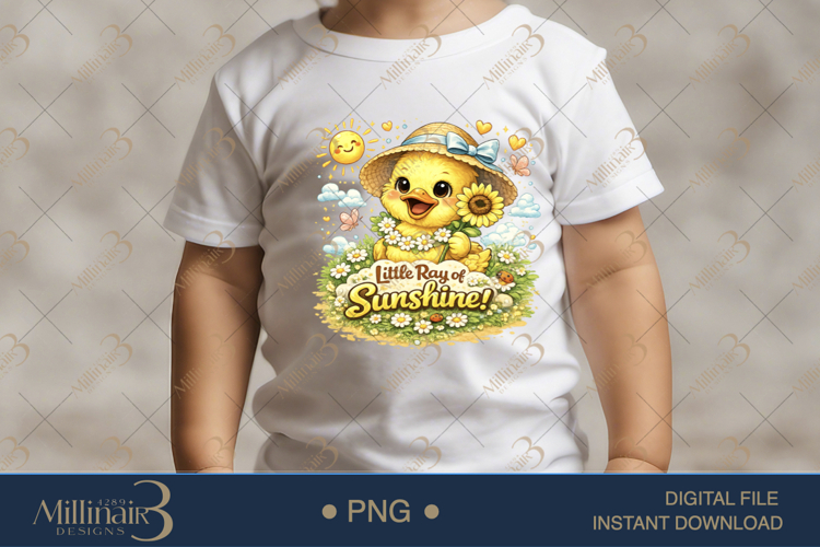 Little Ray of Sunshine PNG Cute Baby Chick Design, Spring Su