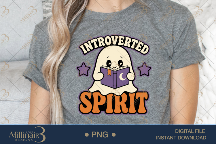 Introverted Spirit PNG, Funny Introvert Halloween Design, Cu