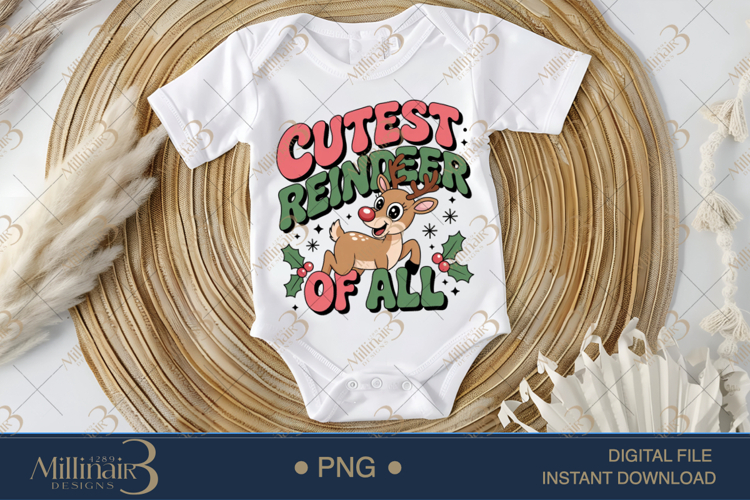 Cutest Reindeer of All PNG | Cute Christmas Reindeer Clipart