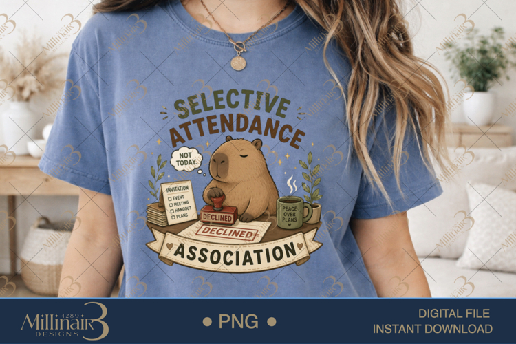 Selective Attendance Association PNG, Funny Capybara Introve