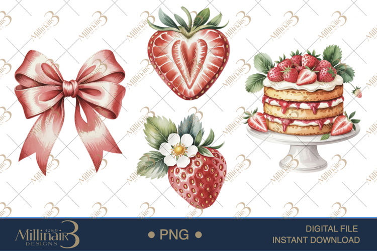 Berry Sweet Baby Shower Clipart | Pink Baby Shower Decor