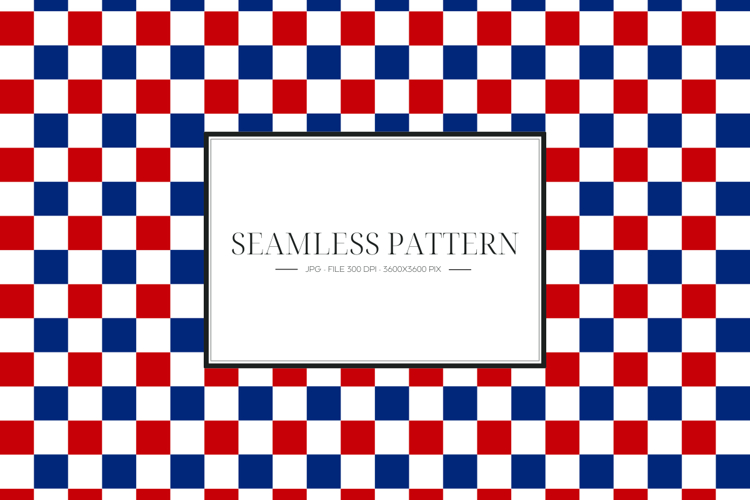Patriotic Seamless Pattern USA Checkered Background 4th July