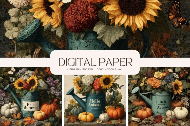 Fall Autumn Background Wallpaper Pattern Cozy Digital Paper