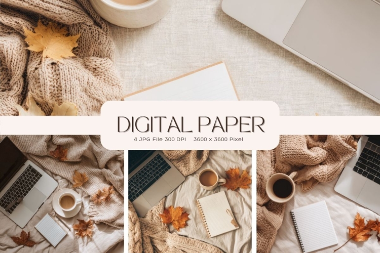 Fall Autumn Background Wallpaper Pattern Cozy Digital Paper