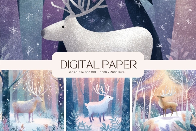 Christmas Deer Background Winter Snow Santa Wallpaper_3