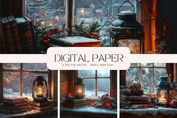 Christmas Window Background Winter Snow Wallpaper Backdrop