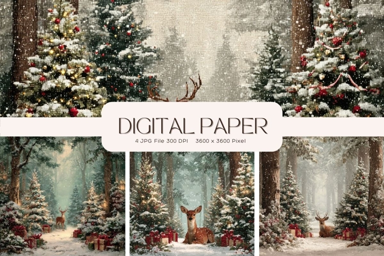 Christmas Deer Background Winter Snow Santa Wallpaper_4