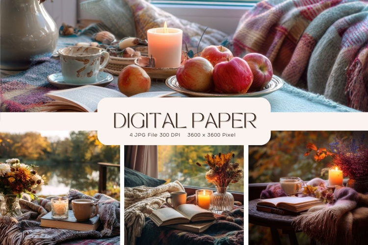 Fall Autumn Background Wallpaper Pattern Cozy Digital Paper