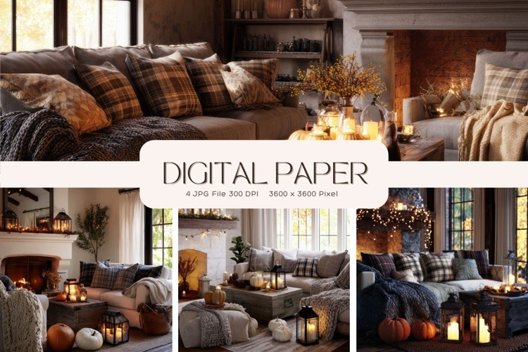 Fall Autumn Background Wallpaper Pattern Cozy Digital Paper