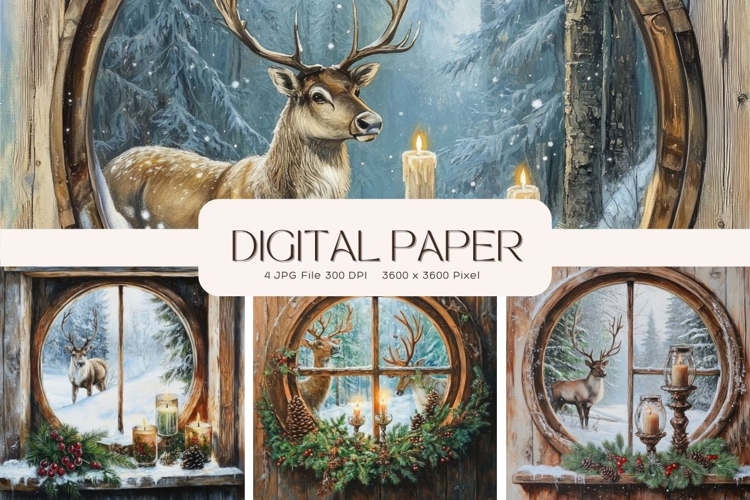 Christmas Window Background Winter Snow Wallpaper Backdrop