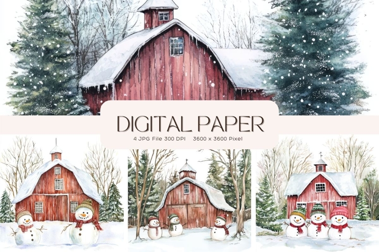 Christmas House Background Seamless Pattern Gift Wrap_5