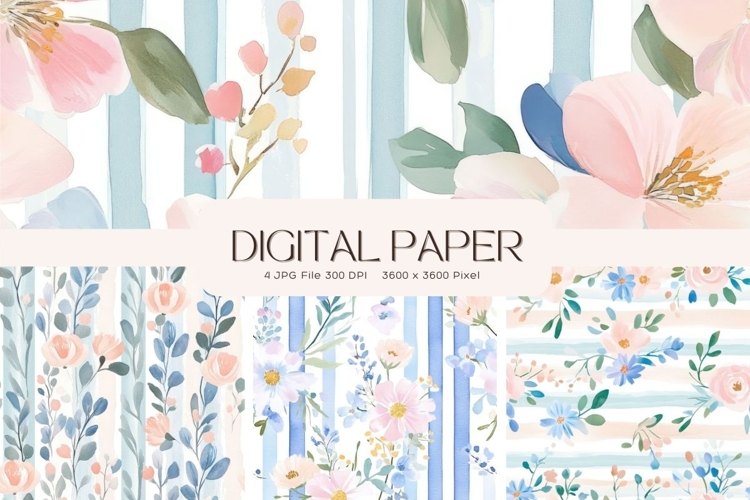 Cottagecore Flower Background Vintage Wallpaper Pattern_1
