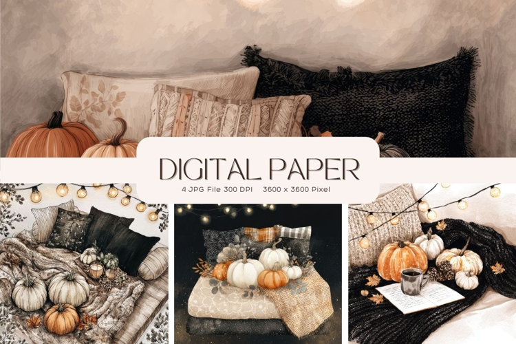 Fall Autumn Background Wallpaper Pattern Cozy Digital Paper