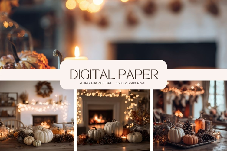 Fall Autumn Background Wallpaper Pattern Cozy Digital Paper