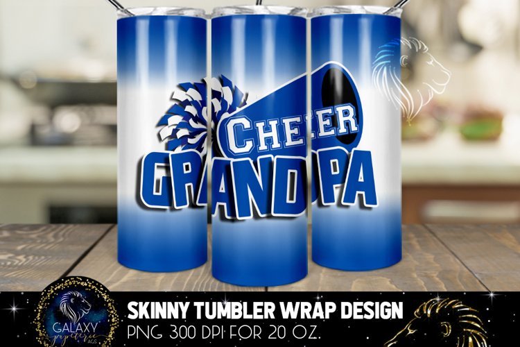 Cheer Grandpa Tumbler Sublimation Design, Blue White Grandpa
