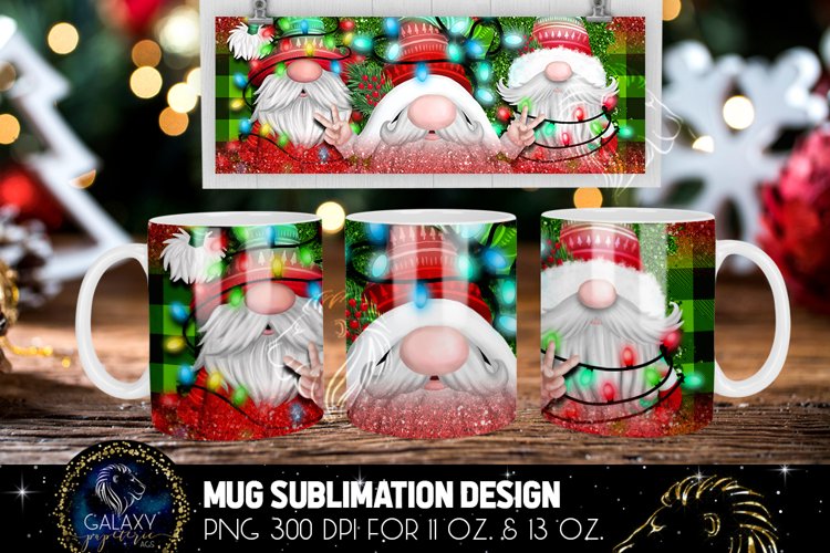 Gnome Mug Sublimation | Gnomes Merry Christmas Mug Design
