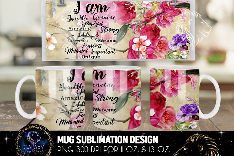 Watercolor Flowers Mug Sublimation | Positive Confirmations