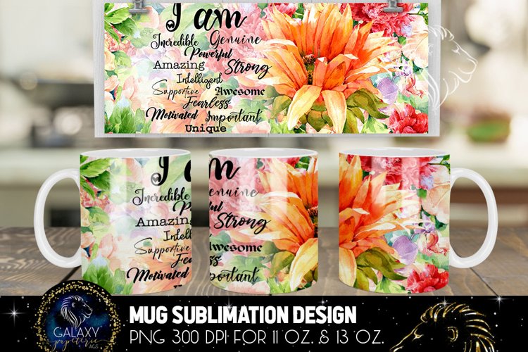 Watercolor Flowers Mug Sublimation | Positive Confirmations