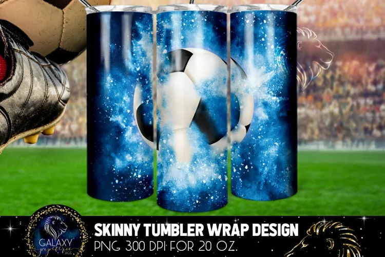 Powder Explotion Soccer Ball Tumbler Sublimation Design