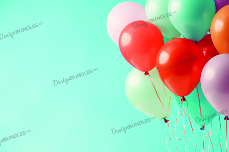 Colorful Balloons Digital paper, Party Balloons Background