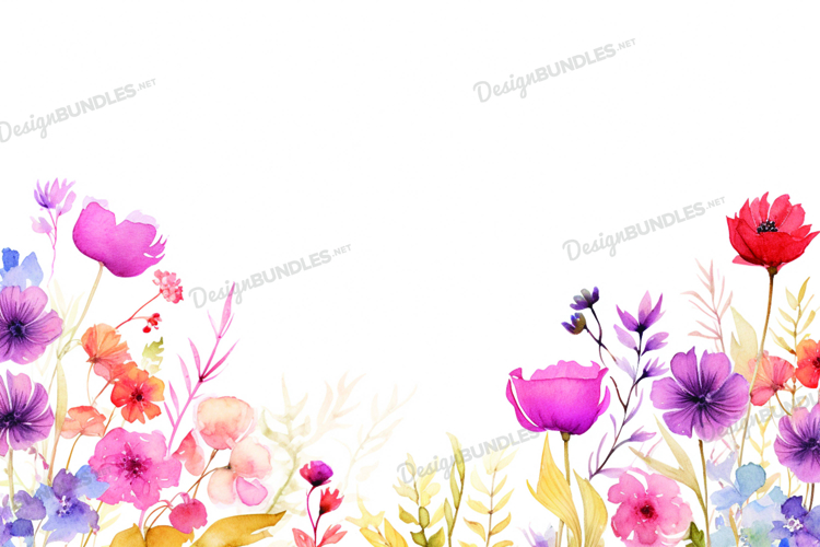 Wildflower watercolor background