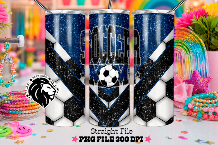Blue Soccer Mom Tumbler Design