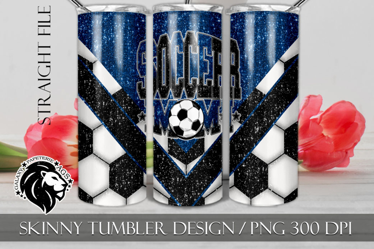 Blue Soccer Mom Tumbler Design