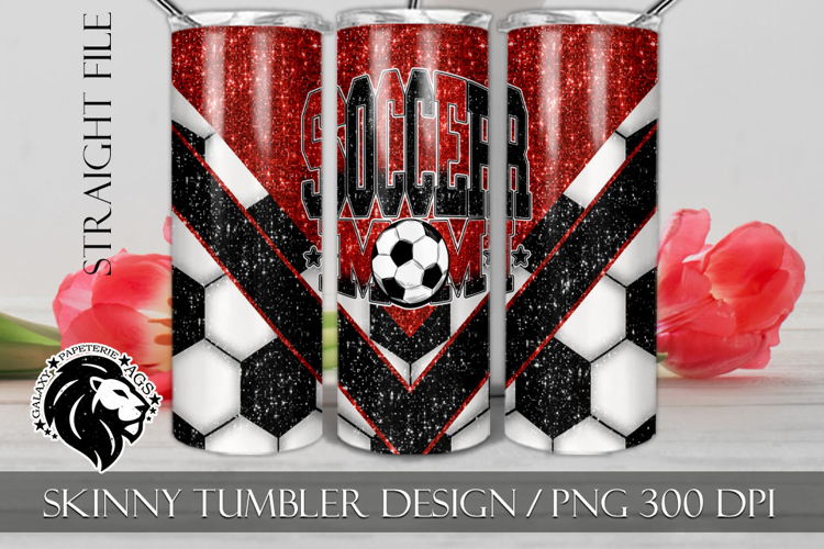 Red Soccer Mom Tumbler Design