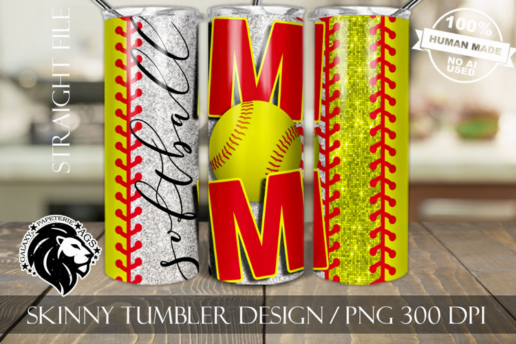 Softball Mom Tumbler Design