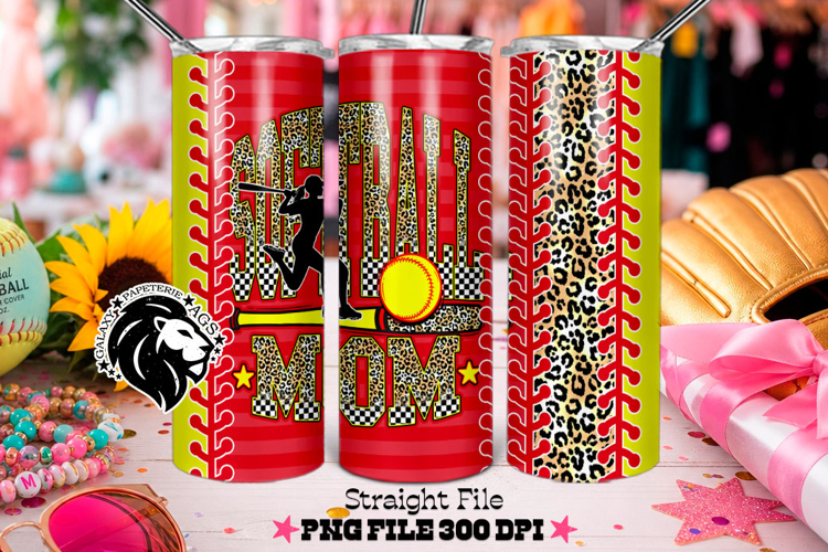 Leopard Softball Mom Tumbler Design
