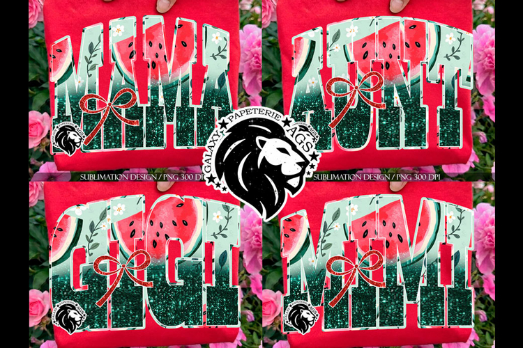Watermelon Mama Gigi, Mimi, Aunt, Sublimation PNG | Bundle
