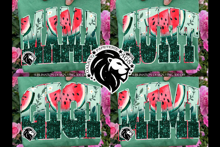 Watermelon Mama Gigi, Mimi, Aunt, Sublimation PNG | Bundle
