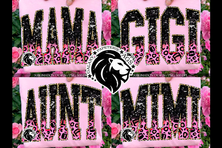 Football Sublimation PNG | Bundle, Mama, Gigi, Mimi, Aunt