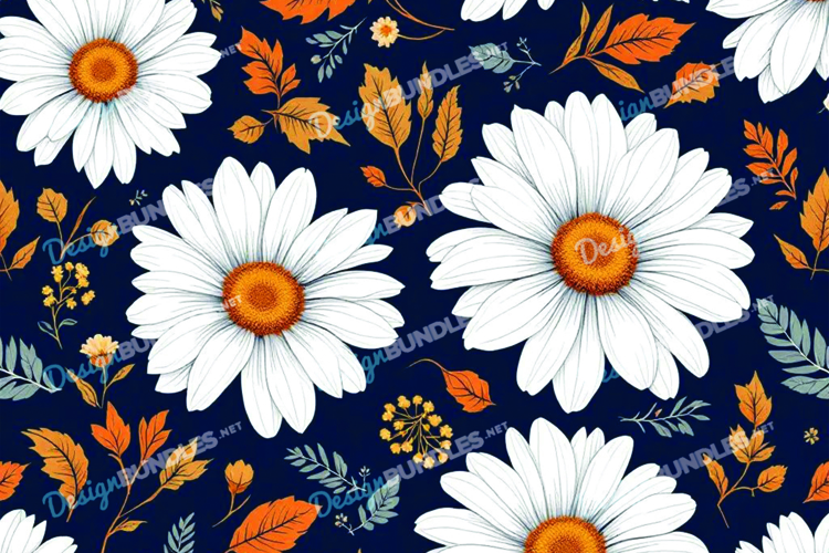 Elegant White Daisy Floral background