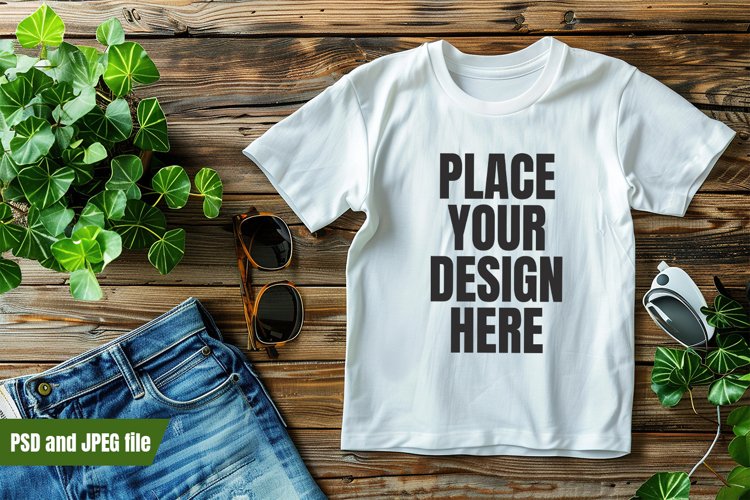 White Tshirt Mockup Image 21