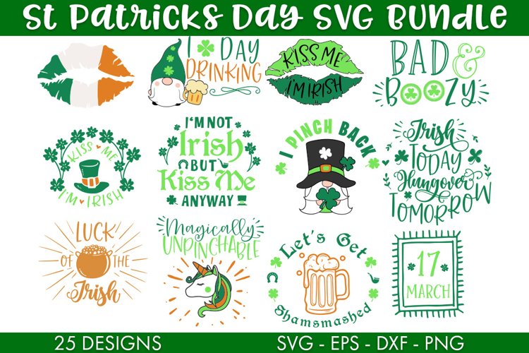 St Patricks Day SVG Bundle Sublimation Cut file